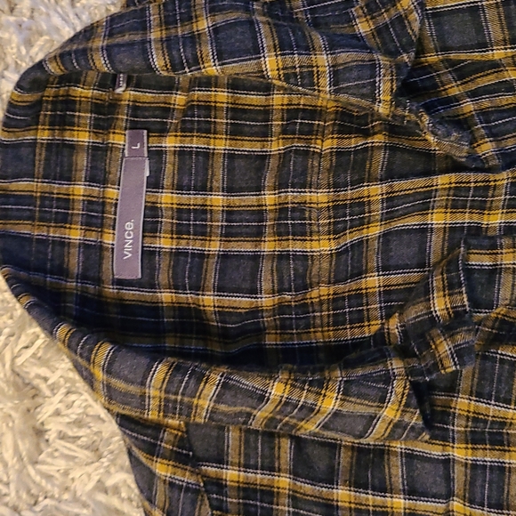 VINCE plaid button up shirt size Large - Picture 2 of 4